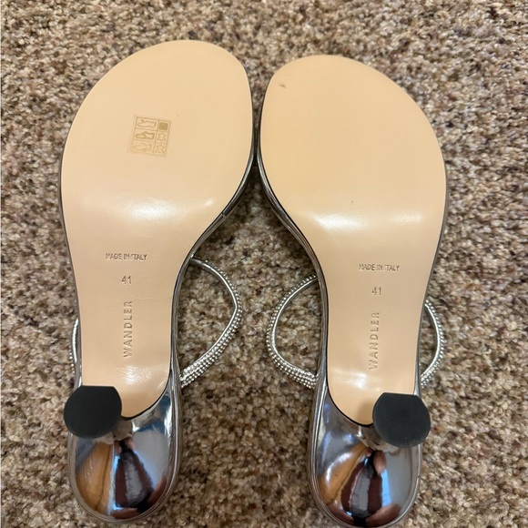 Wandler June Strass Silver Sandals Size EU 41 MSRP $750 - Picture 5 of 5